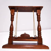 ONIJA Wooden Laddu Gopal Jhula | Shri Krishna Jhula | Wooden Kanhajj Jhula (Brown, 12X11X7), Seat Size :- (7"X5"), 17.8 Centimeters, 17.78 CM, 30.48 CM